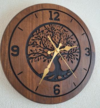 Houten wandklok