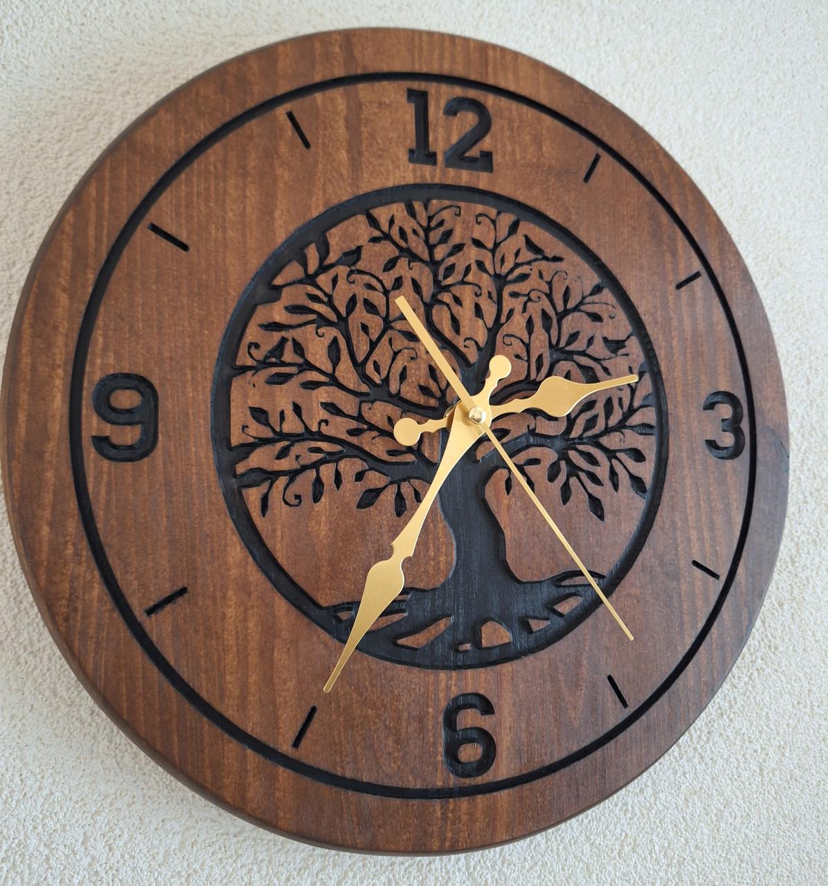 Houten wandklok