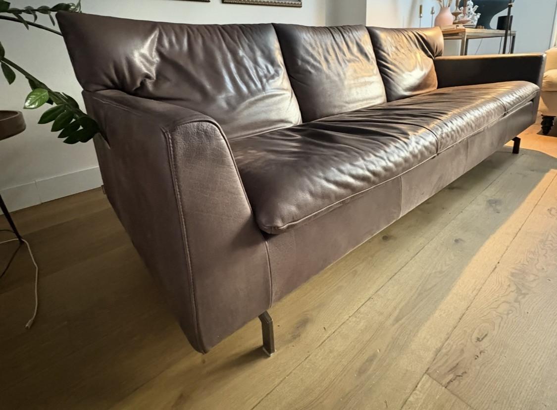 3 zits designbank bruin leer