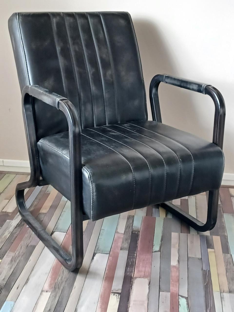 T.k.a. Mooie Leren Fauteuil Industrieel