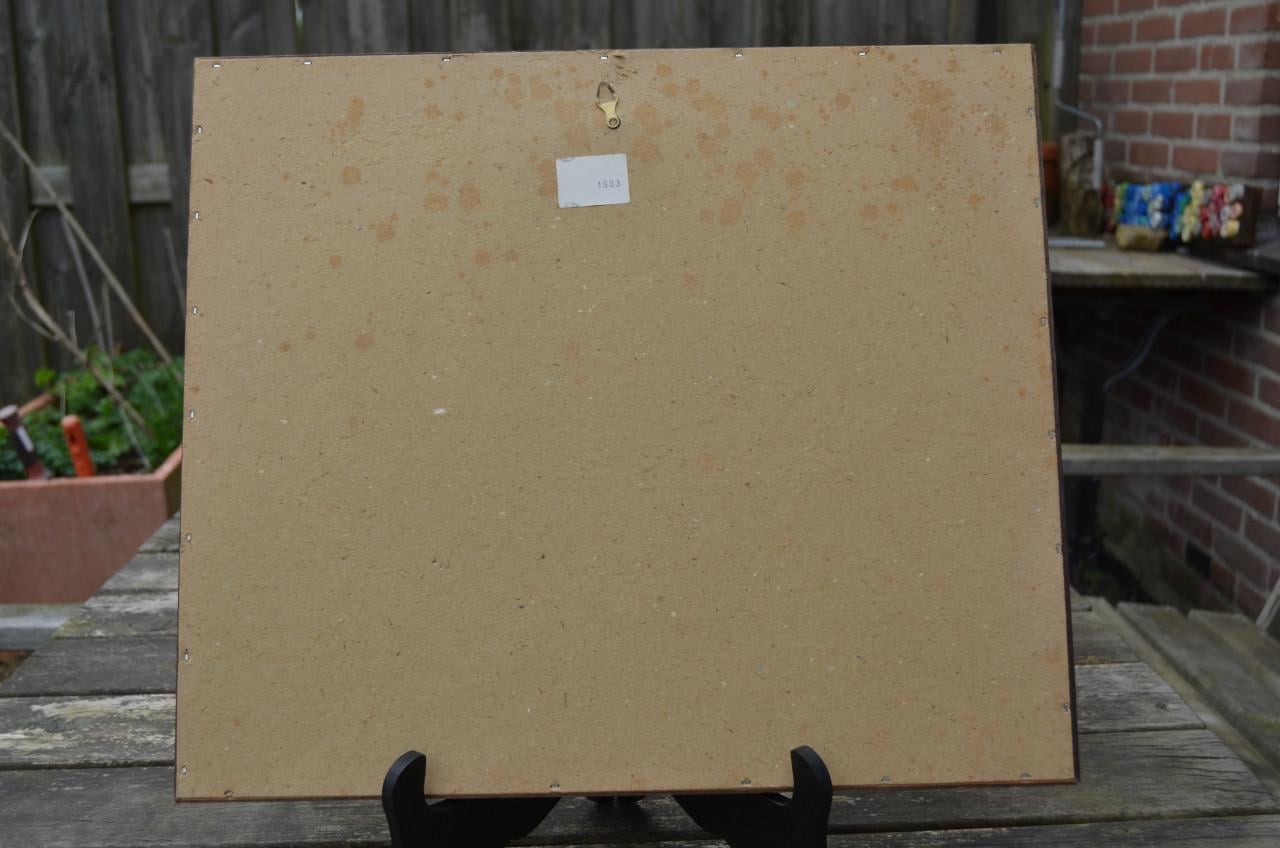 Chromolitho boerenwoning Oud Achterbosch Mol Dirk Baksteen