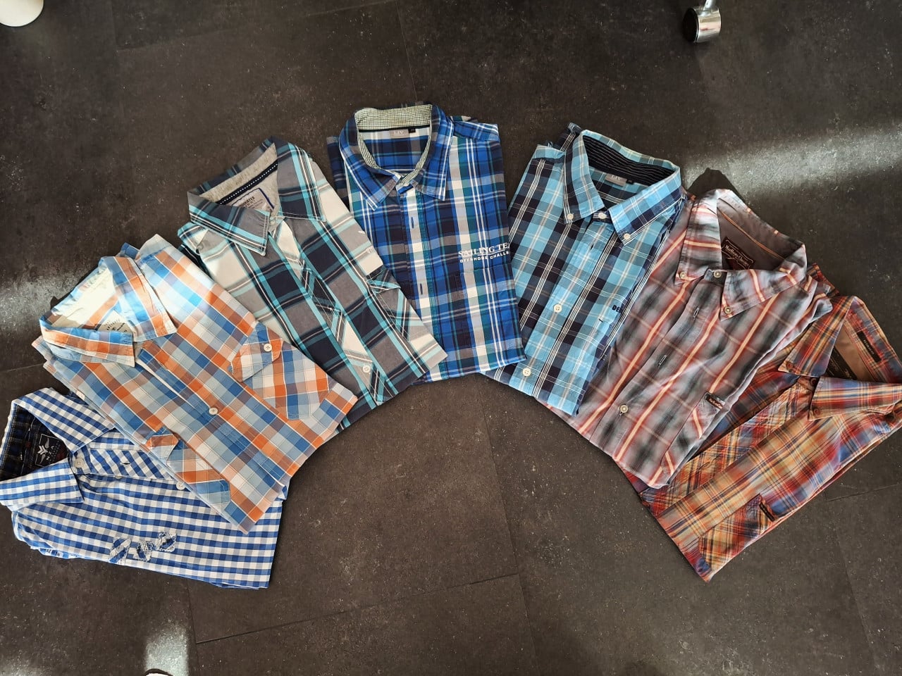 7 katoenen merk overhemden i.z.g.st. maat XL