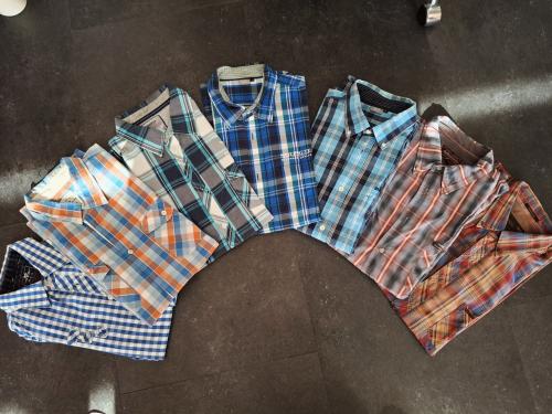 7 katoenen merk overhemden i.z.g.st. maat XL