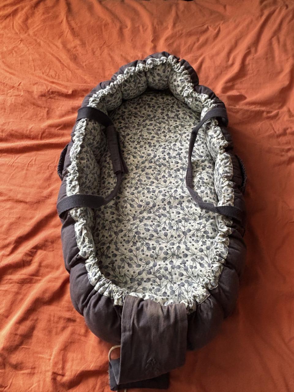 Babynestje sebra 3 in 1 reiswiegje blue olive