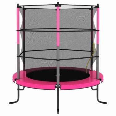 Trampoline met veiligheidsnet rond 140x160 cm roze