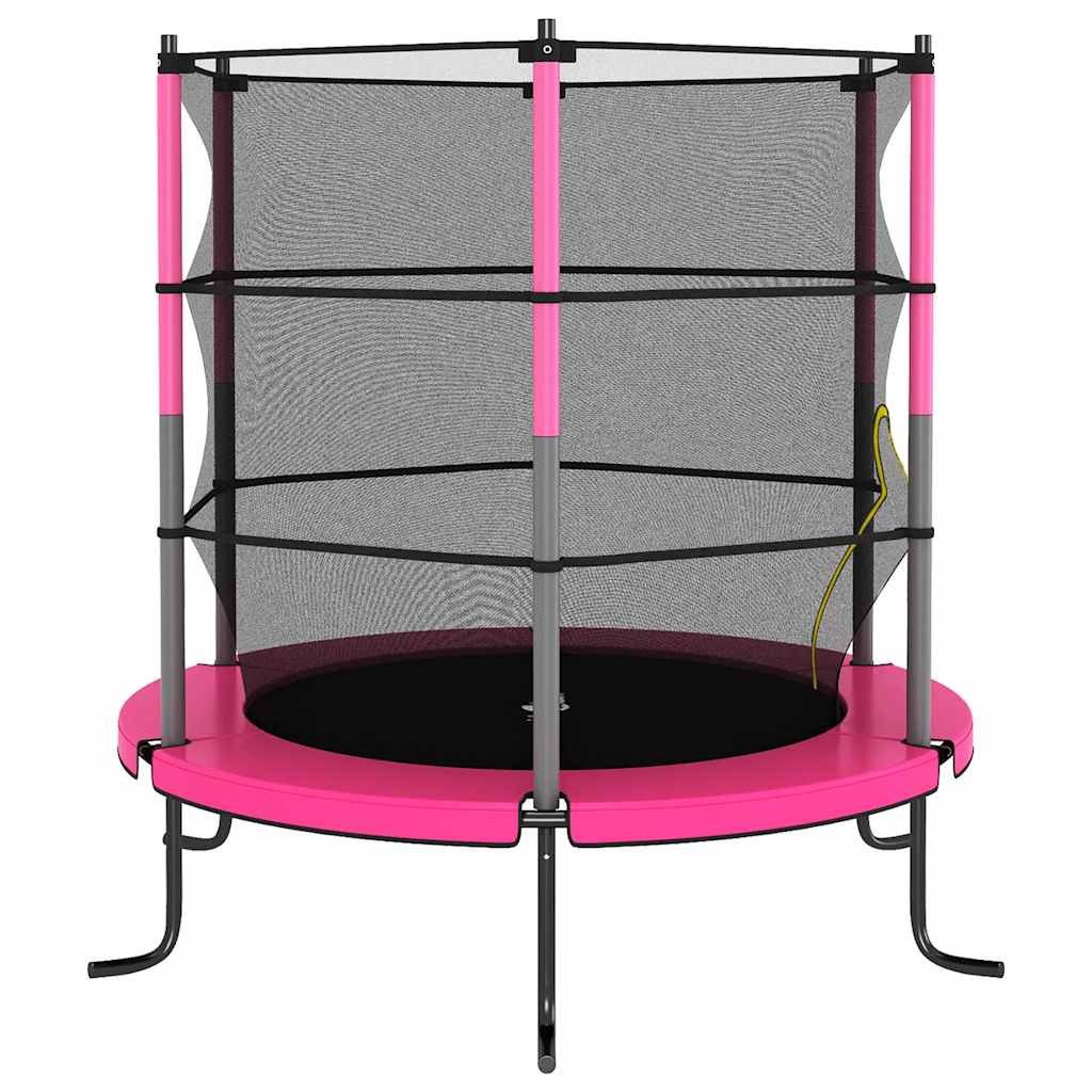 Trampoline met veiligheidsnet rond 140x160 cm roze