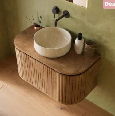 Wasmeubel badkamermeubel nieuw met waskom marmer sanitairkamer Estrela