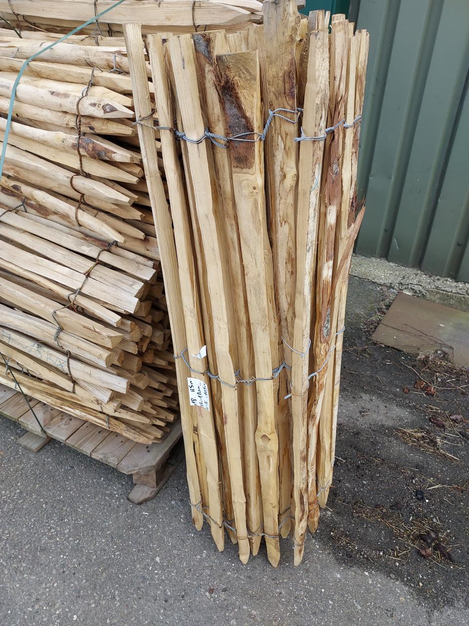 Te koop bielzen, weide palen, frans kastanje hekwerk