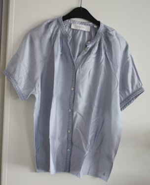 Luxe grijs blauwe blouse  maat m