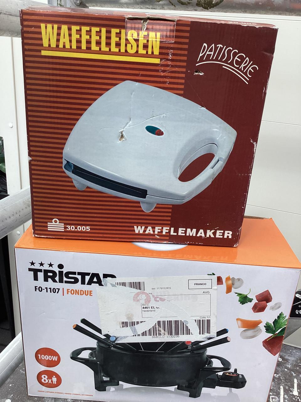 Wafel ijzer, fondue set samen €8
