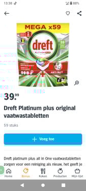Dreft vaatwastabletten 59 of 36 stuks