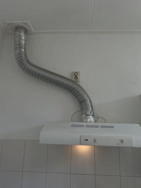 Als nieuw vrijstaand/onderbouw Afzuigkap met flexibel afvoerslang