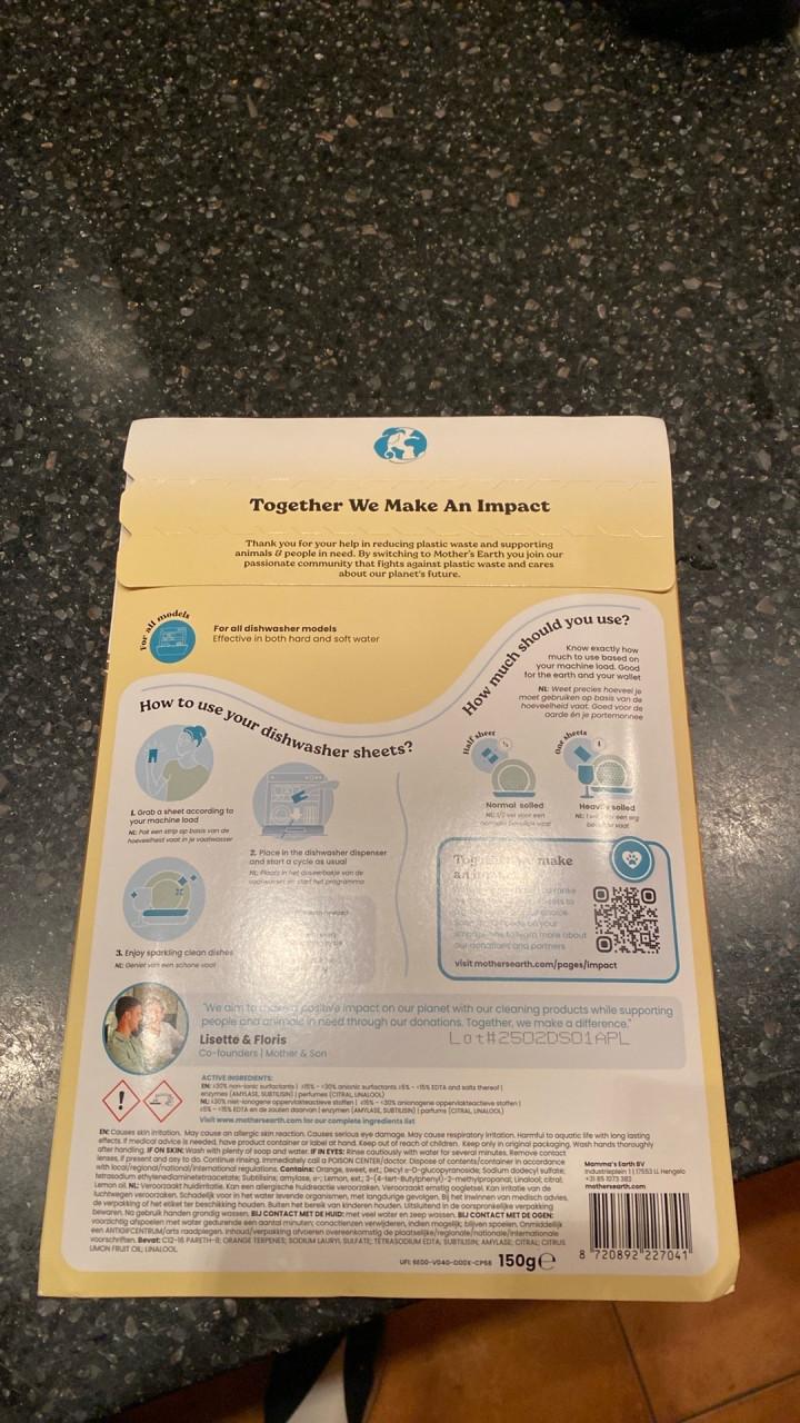 Vaatwas strips Mothers Earth