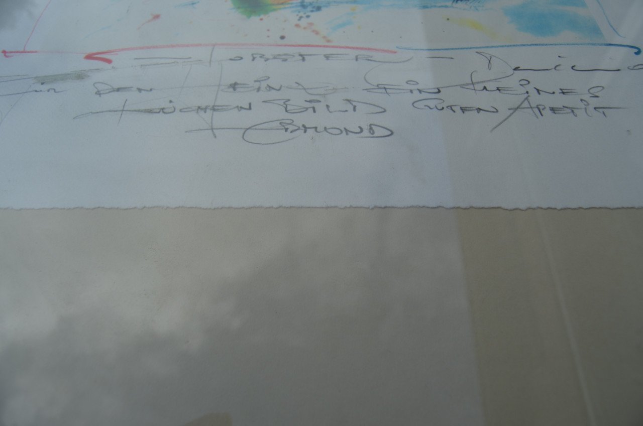 Grote litho 'Kreeft" gesigneerd 'Edmond'