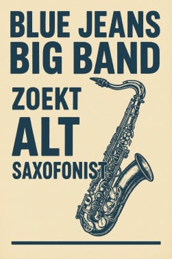 Blue Jeans Big Band zoekt altsaxofonist