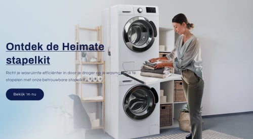 Stapelkit, uittrekbare lade tussen wasmachine en droger
