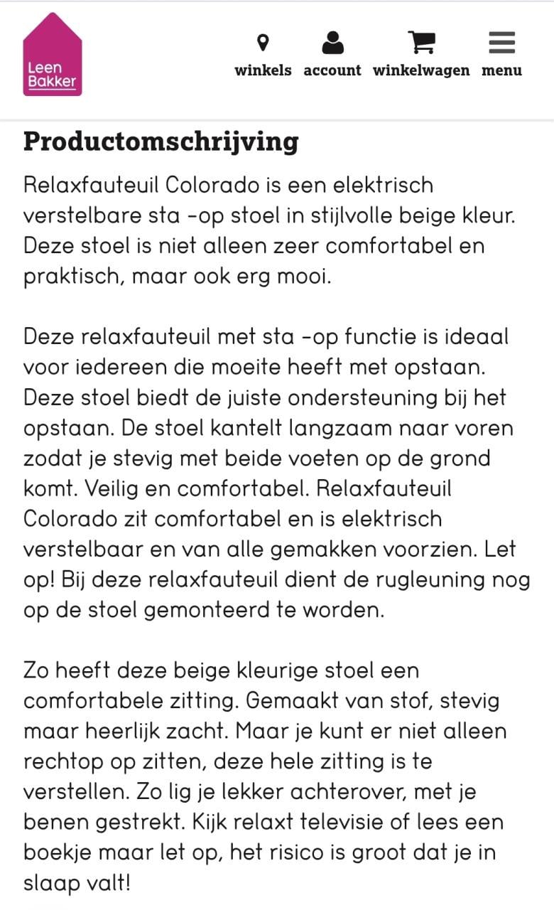 Relax stoelen met sta-op functie