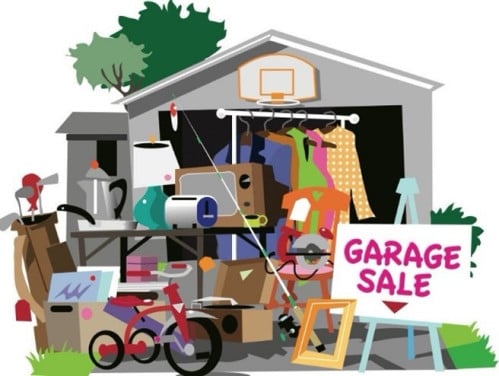 GARAGE SALE zaterdag 7 juni kleding, home-deco, kerstspullen