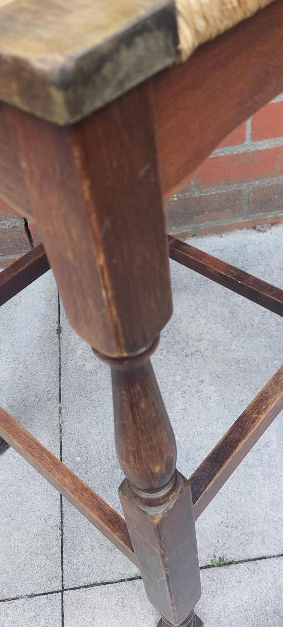 Vintage barkrukken (3 stuks) met rieten zitting