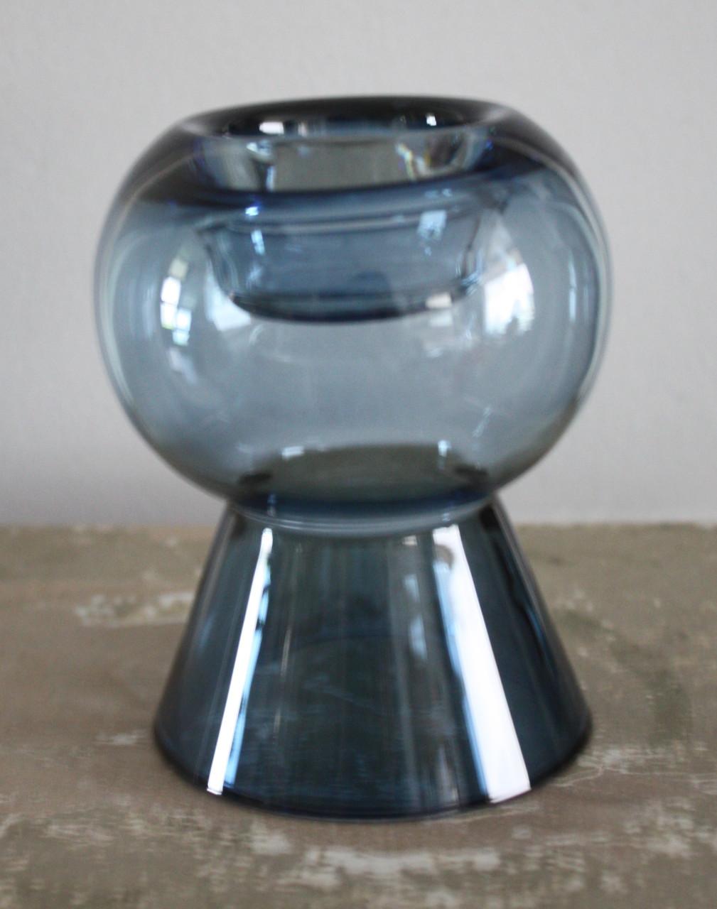 Transarant grijs blauwe vaas en kaas houder