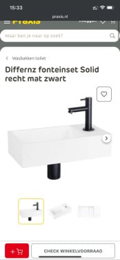 Nieuw: Differnz fonteinset Solid recht mat zwart