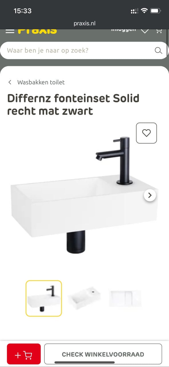 Nieuw: Differnz fonteinset Solid recht mat zwart