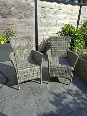 Tuinstoelen Vida XL Poly Rattan Grijs 8st