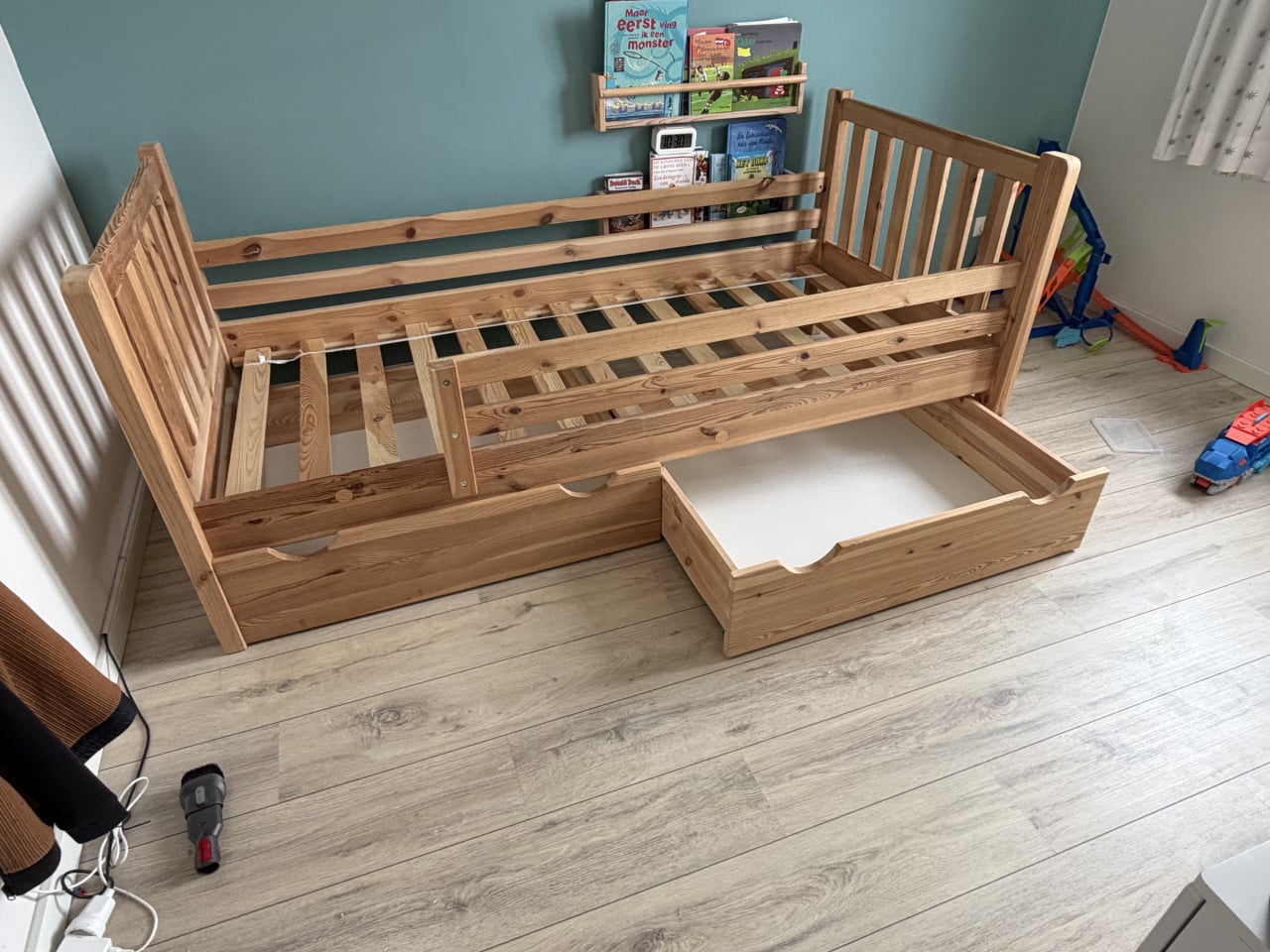 Eiken houten bed 200 x 90cm