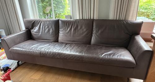 3 zits designbank bruin leer
