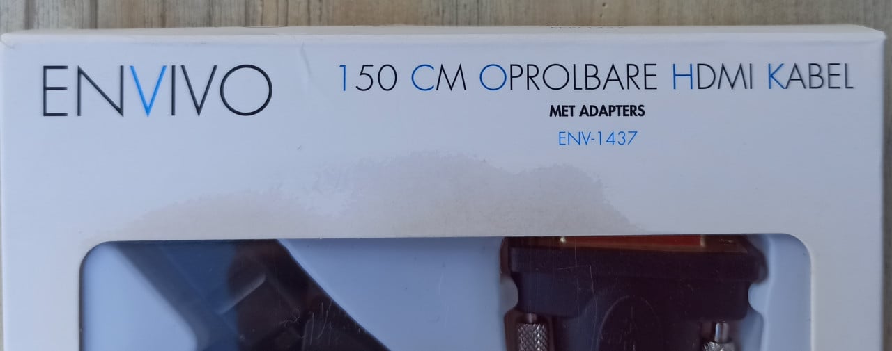 Uittrekbare oprolbare HDMI kabel  - 150 cm - met adapters - Nieuw