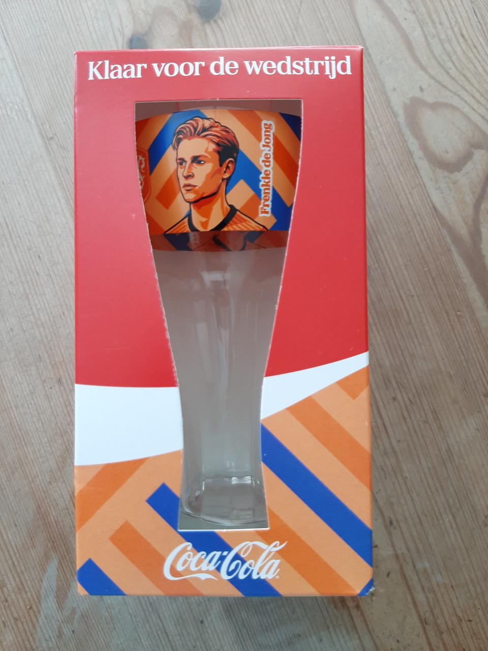 3 NIEUWE COCACOLA , KNVB GLAZEN - FRENKIE DE JONG - MICKY V D VEN