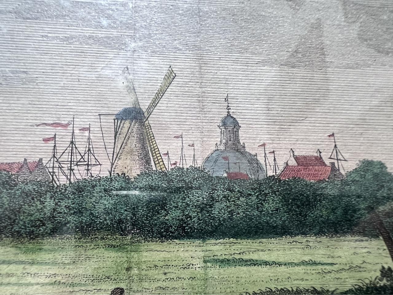 Antieke kopergravure Stad Middelburg (18e eeuw)