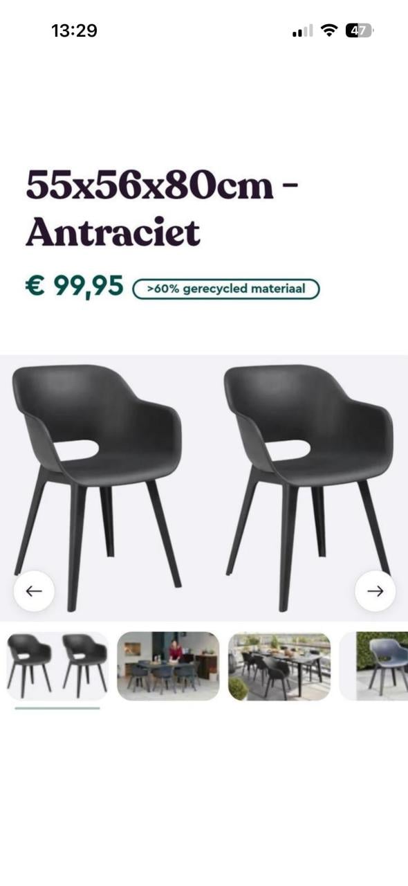 6 tuinstoelen