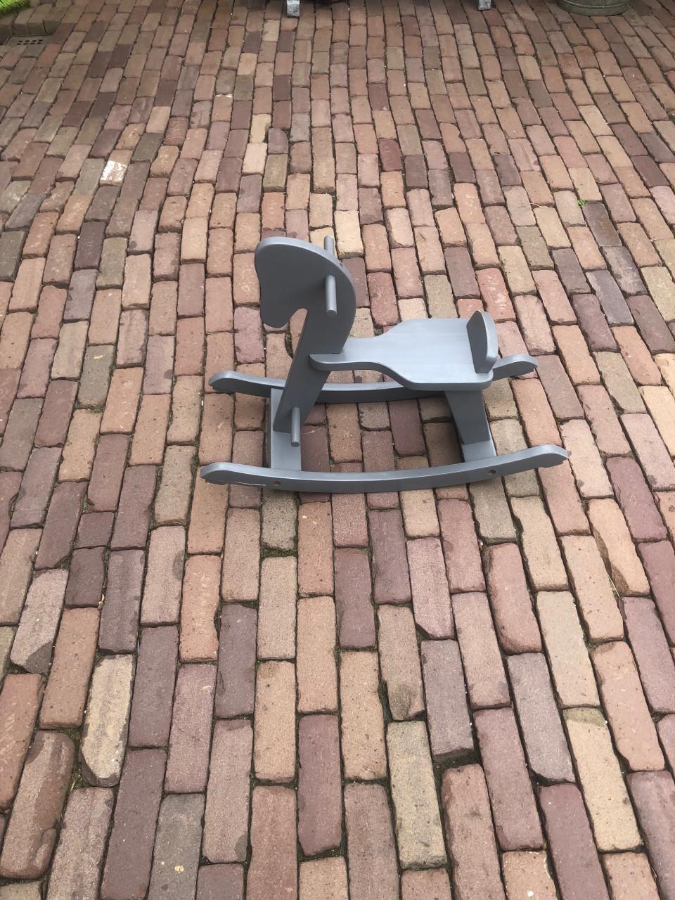 Houten Schommelpaard Grijs