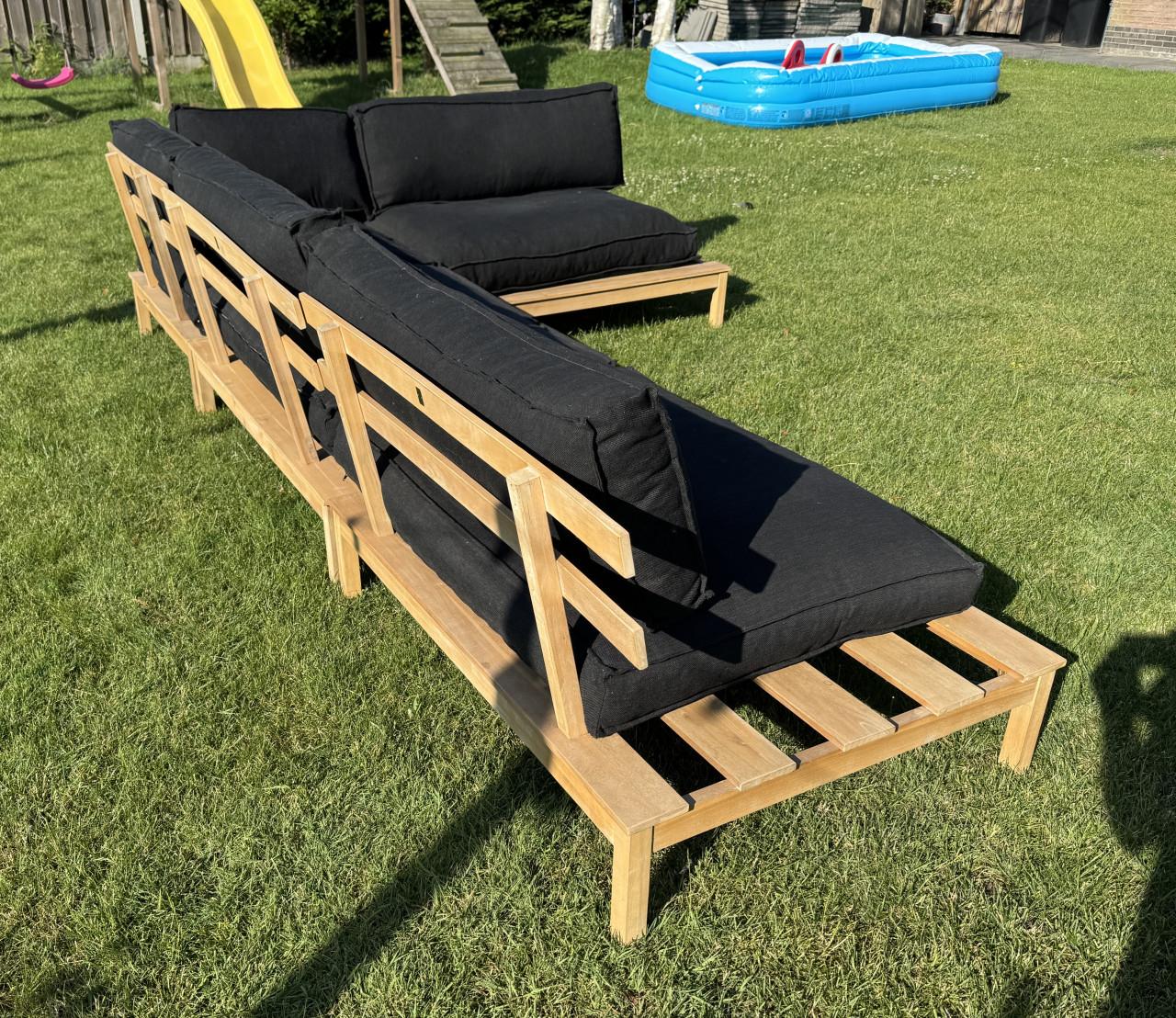 Palletkussen loungebank incl. onderstellen (buiten)