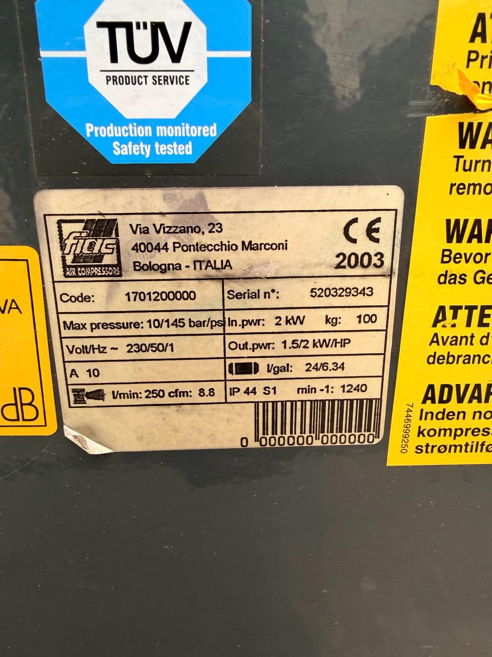 2X Fluister stille compressor max 10 bar