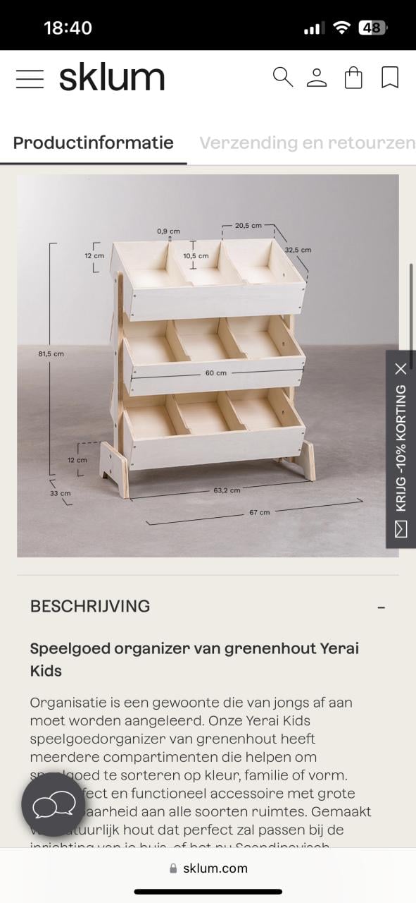 Vakken kast, bijv voor speelgoed