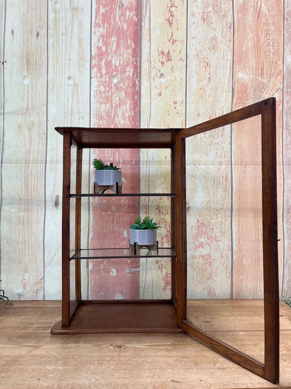 Oud Eiken Vitrine kastje No 733