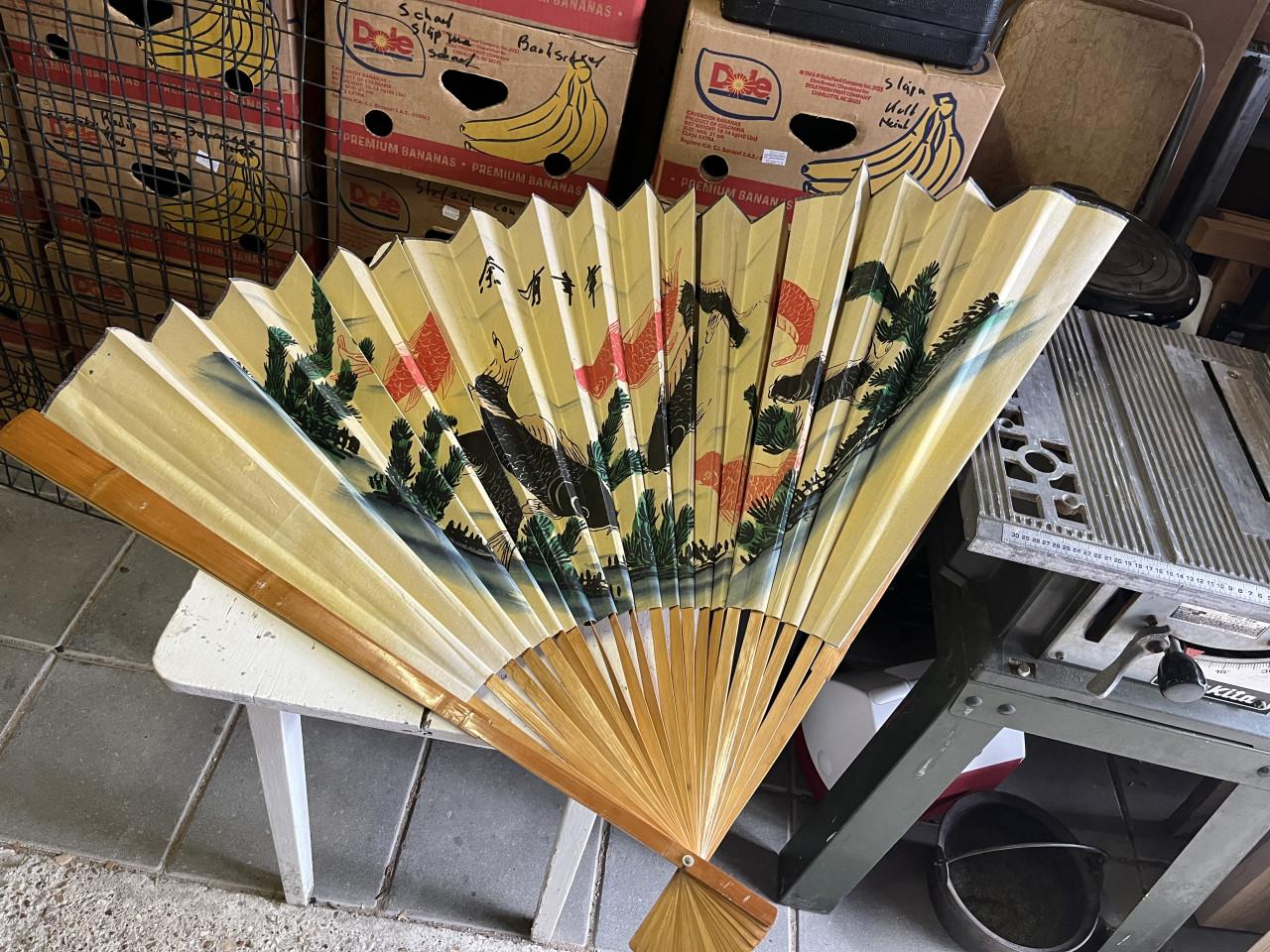 Chinese Bamboe waaier 90 x 130 cm