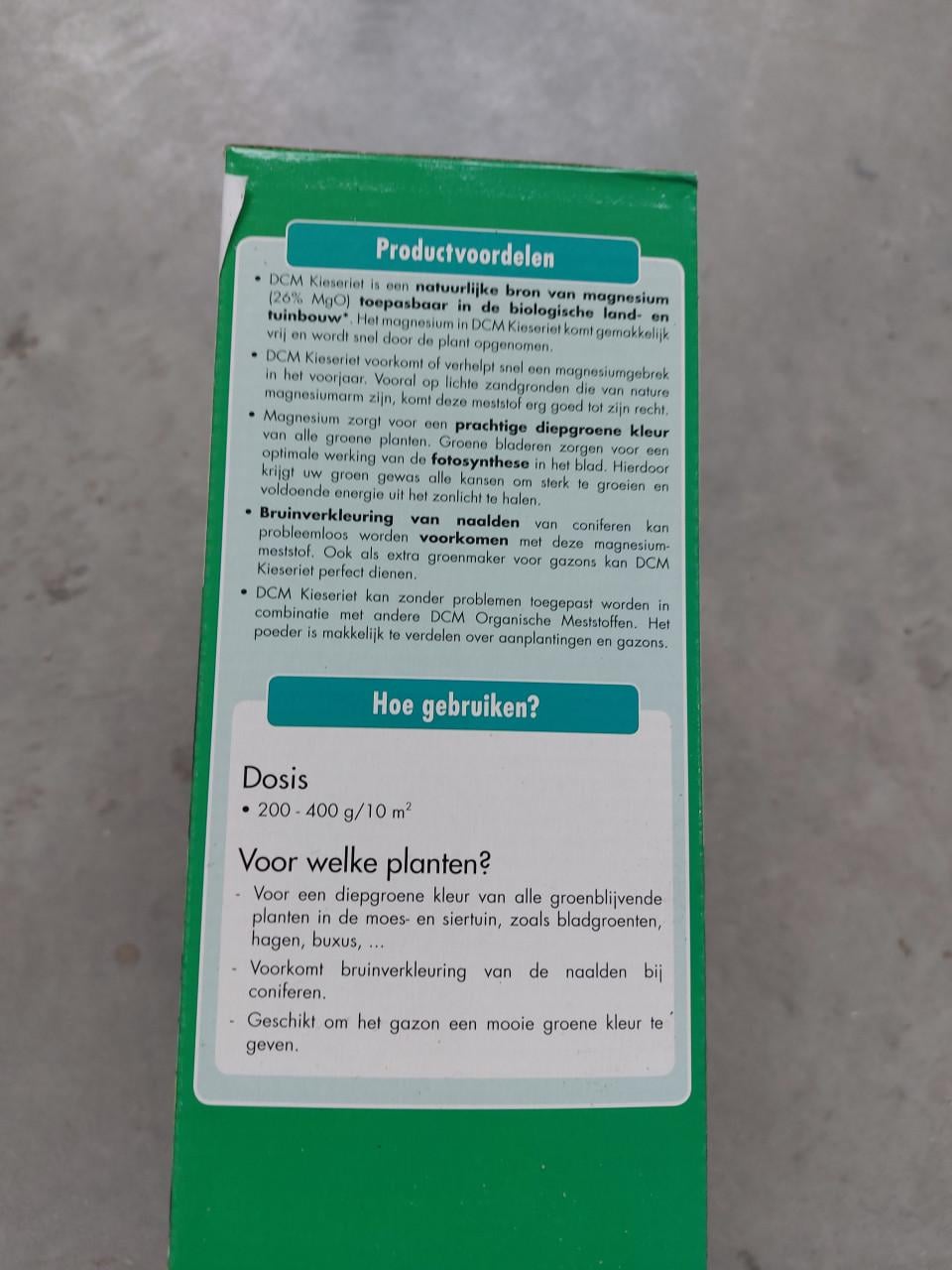 Kieseriet natuurlijke bron van magnesium