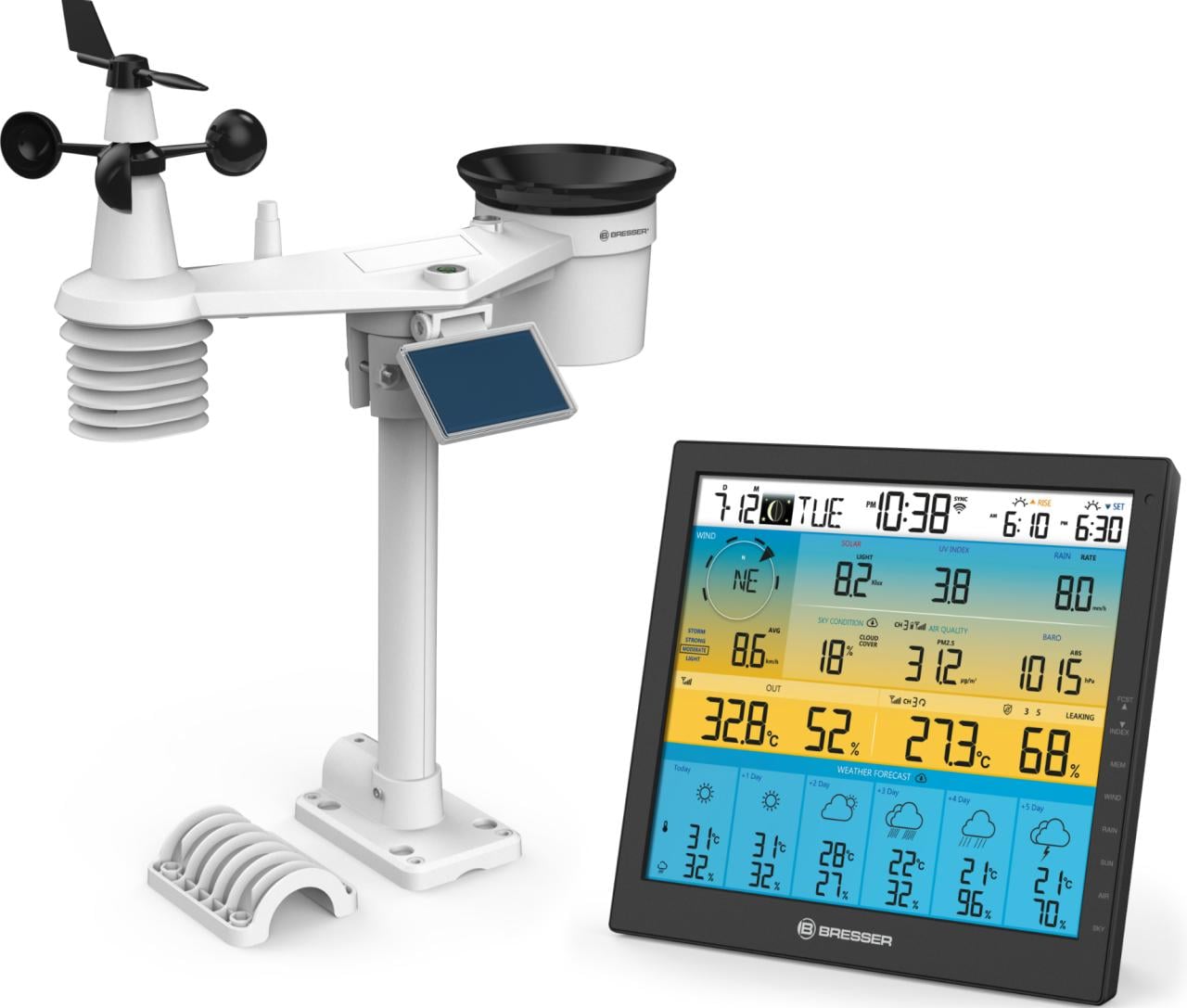Weerstation PRO with 7 in 1 outdoor sensor van BRESSER