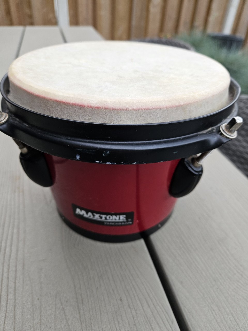 Mooie Maxtone bongo drum van hout en metaal...