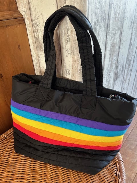 Leuke schoudertas, vrolijke kleuren...