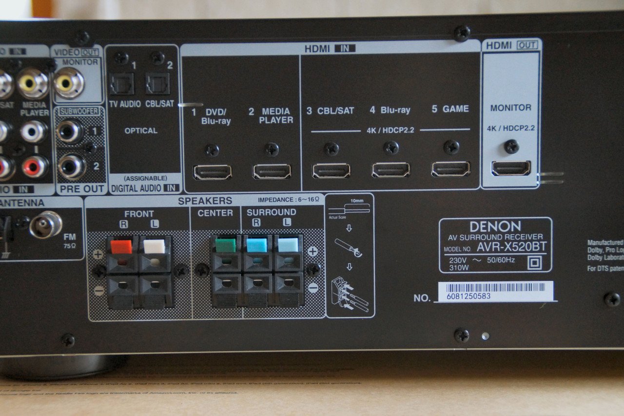 Denon AVR-X520BT receiver plus Denon Sys2020 audio