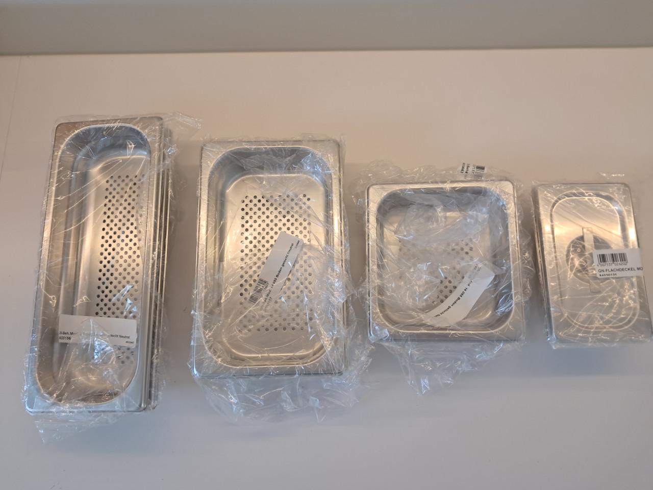 Complete nieuwe set RVS stoomschalen