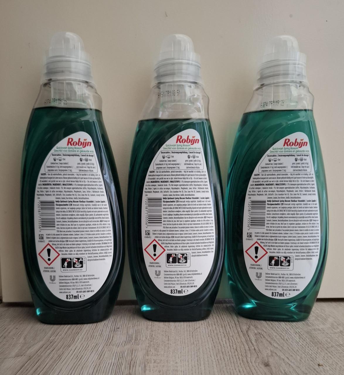 3 nieuwe flessen Robijn Quickwas