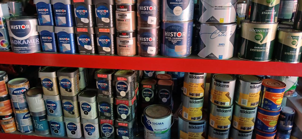 Diverse kleuren Histor muurverf totaal 65ltr