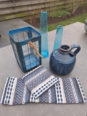 Blauwe woondecoratie