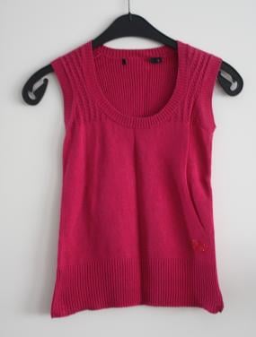 Roze gebreide top spencer maat s