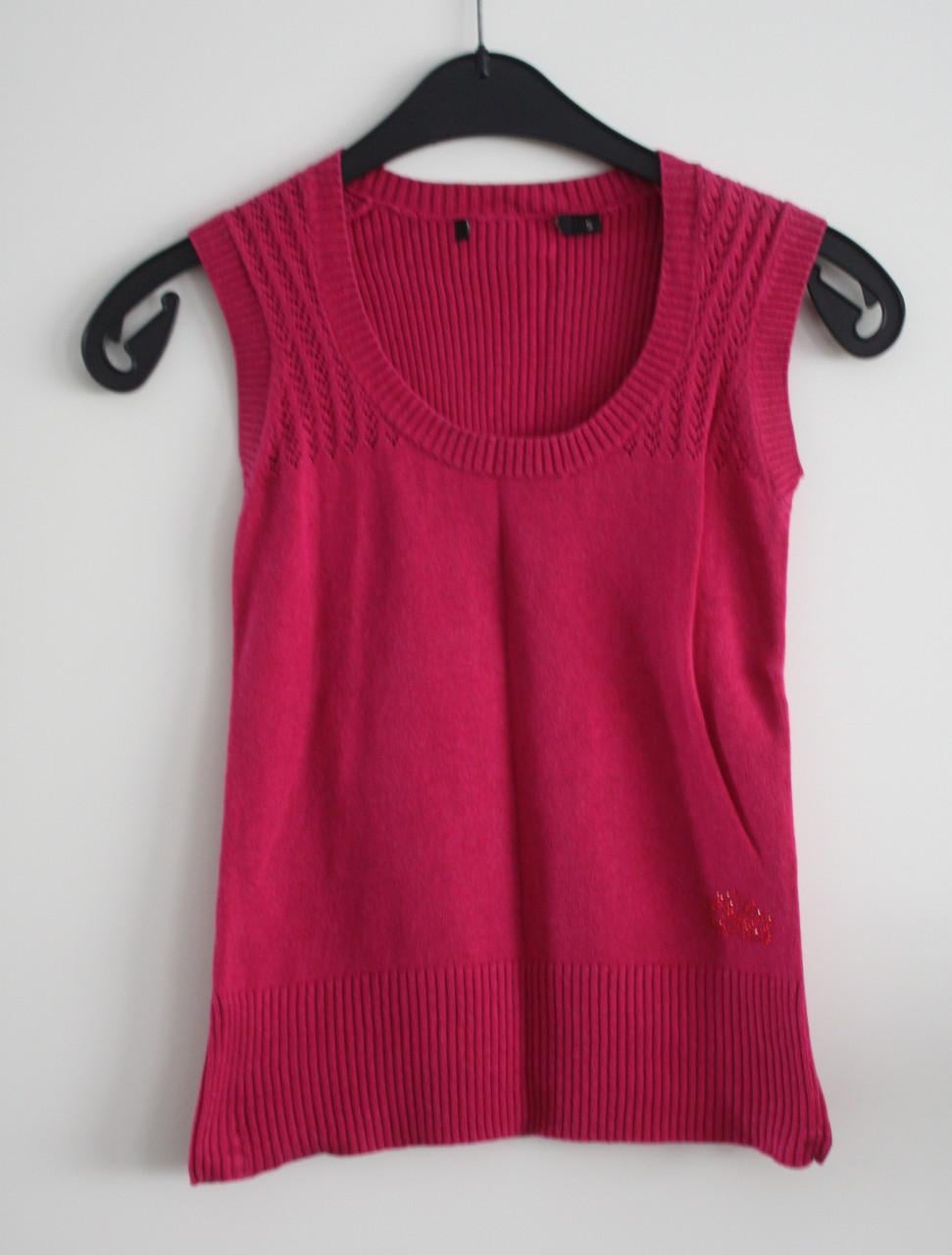 Roze gebreide top spencer maat s